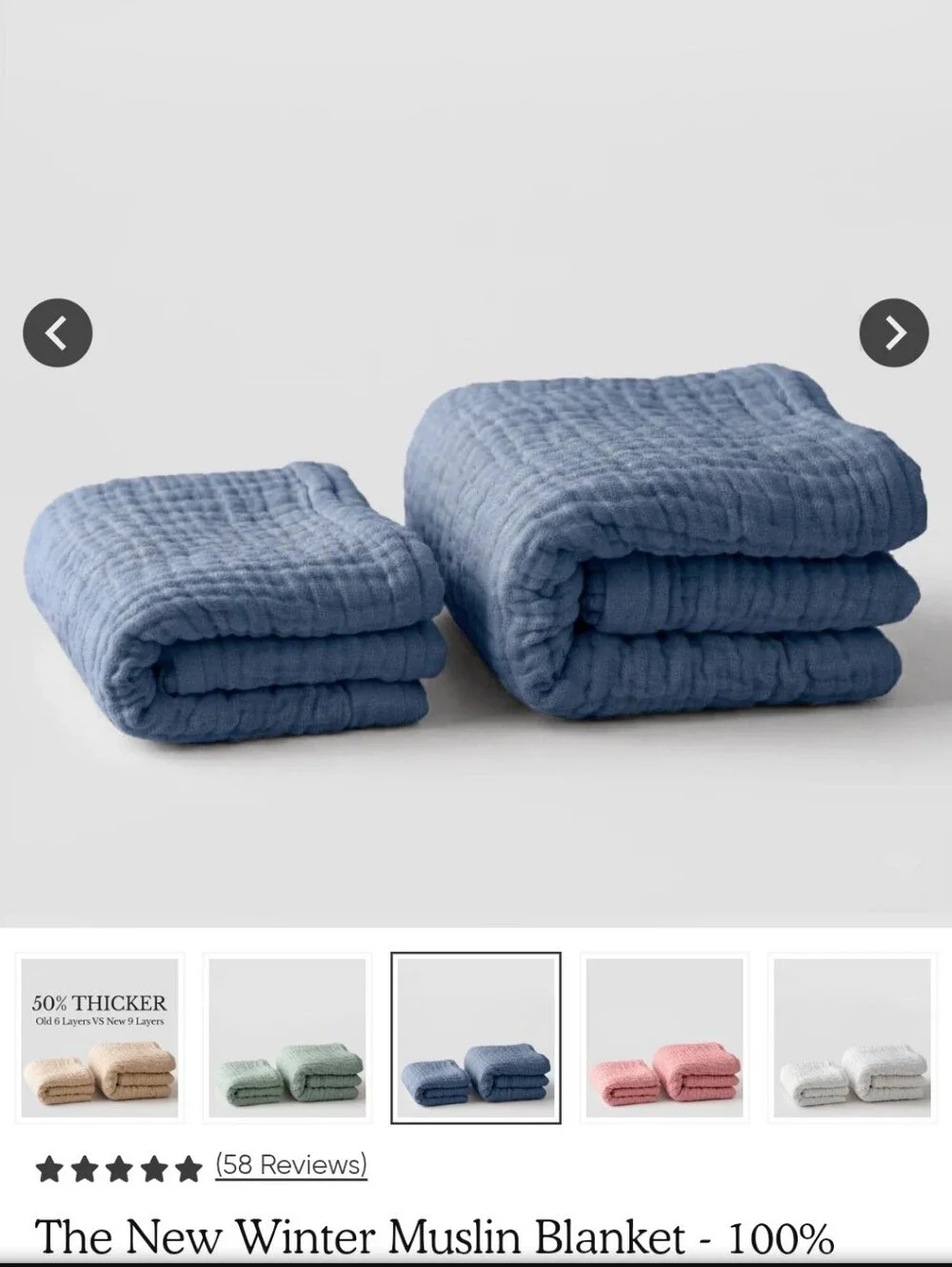 The New Winter Muslin Blanket - Blue